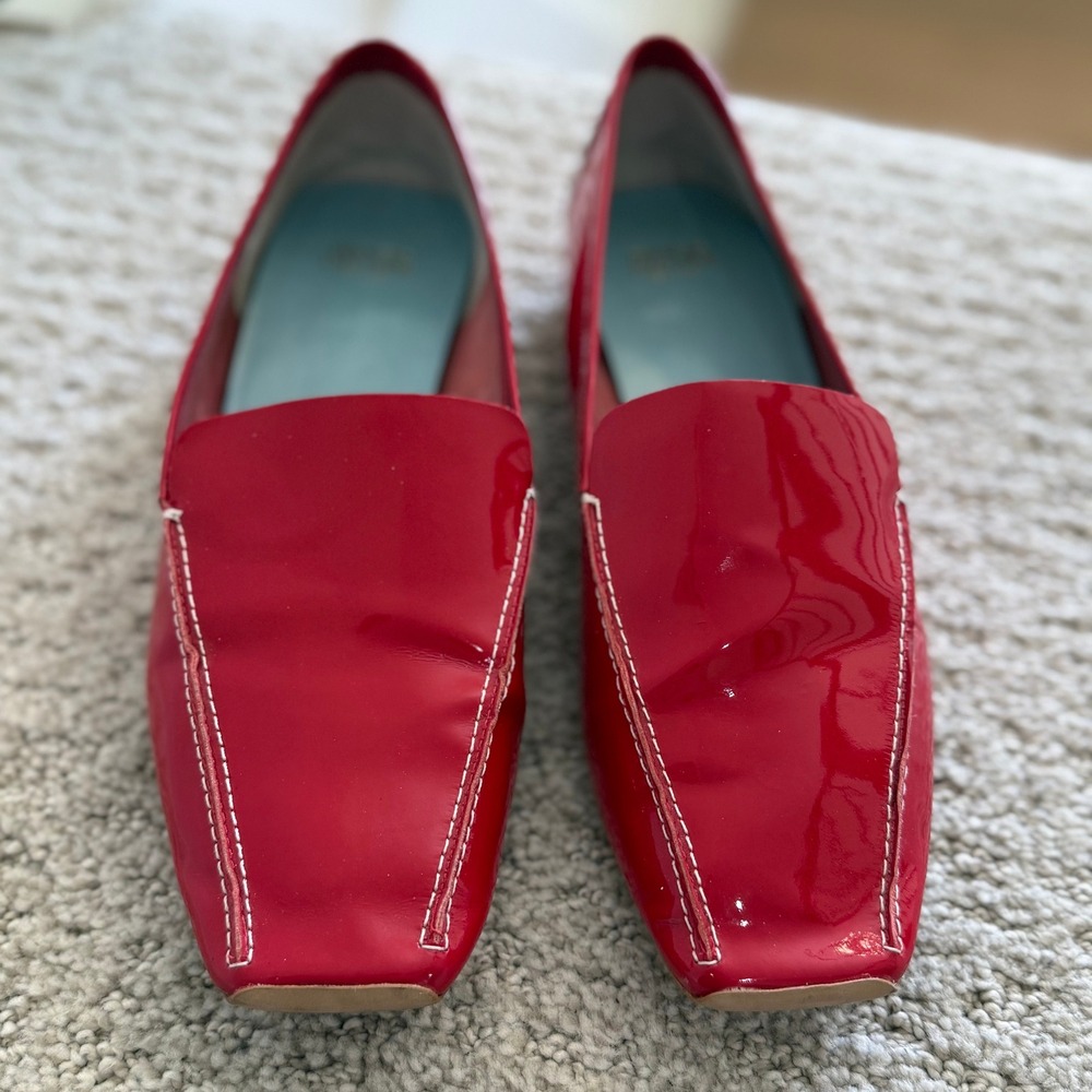 Frances Valentine Red Patent Leather Loafers - Picture 6 of 12
